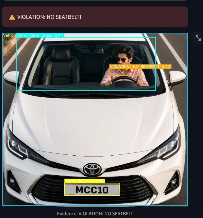 AI Driver Seatbelt Safety Detection System